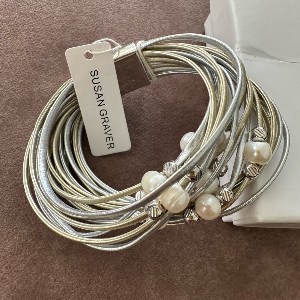 Susan Graver Multi-Strand Cultured Pearl & Bead Bracelet